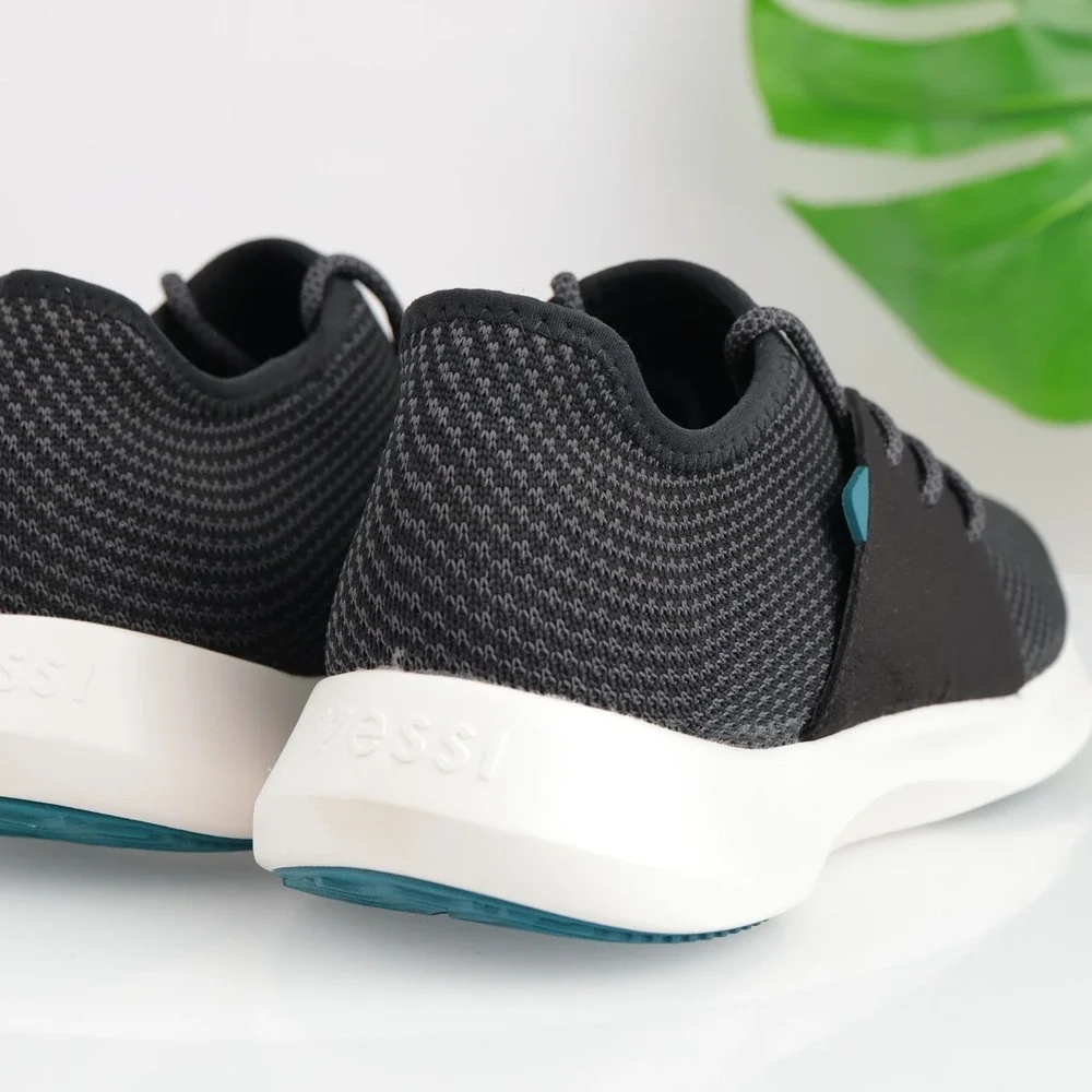 Vessi Womens Everyday Classic Sneaker Size 9 Waterproof Black Knit Lace Up Shoes